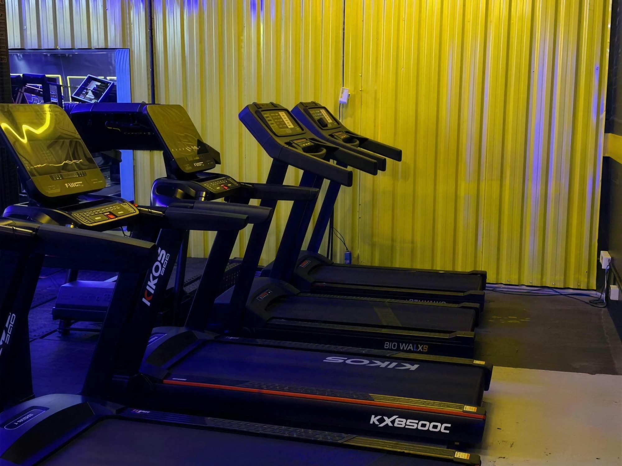 Fila de esteiras da JMfit na área de cardio