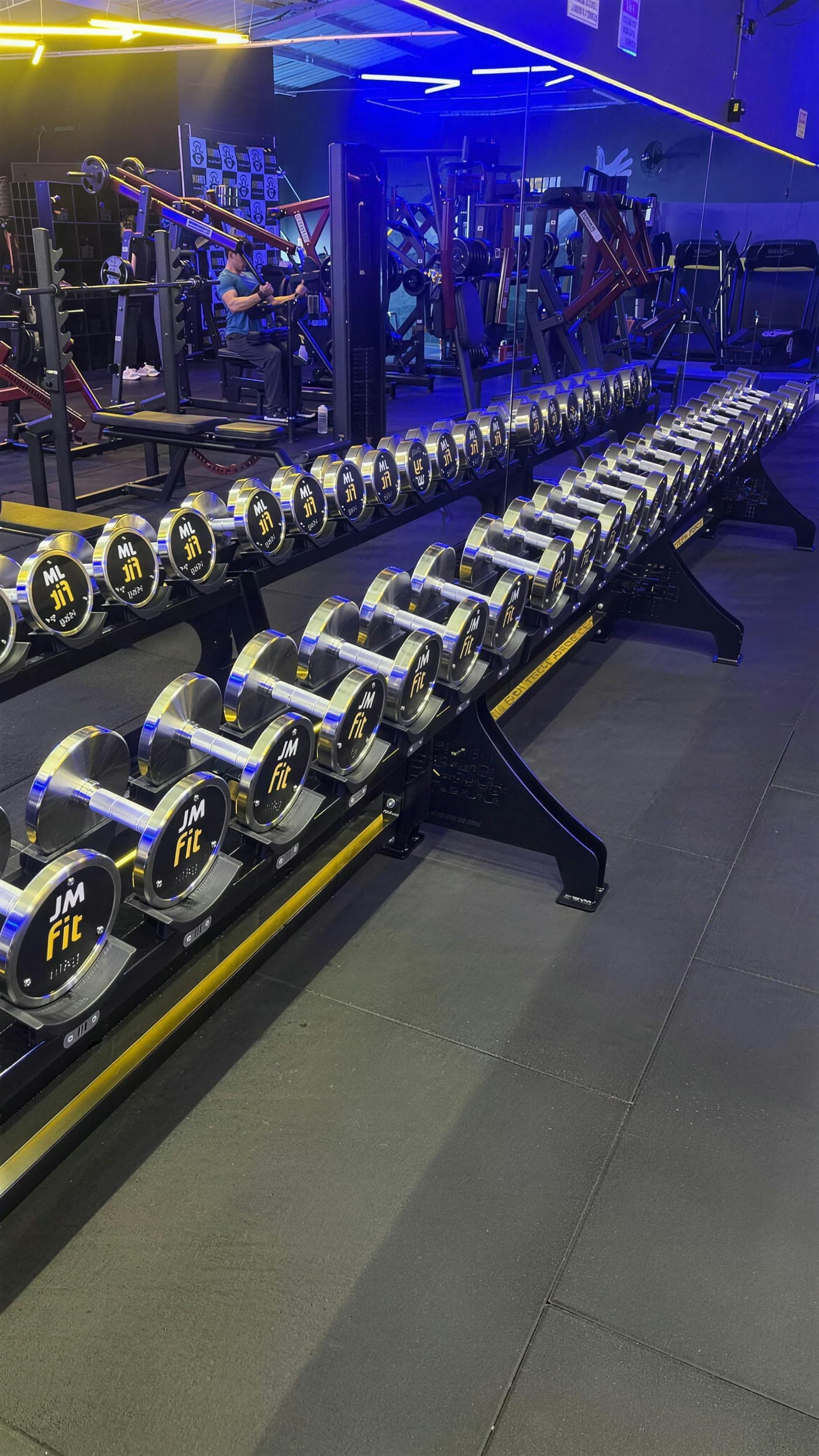 Alunos treinando no peso livre da JM Fit